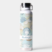 Personalisiert Beach Seashells Summer Trinkflasche (Rückseite)