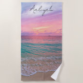 Personalisiert Beach Sunset Strandtuch (Vorderseite)