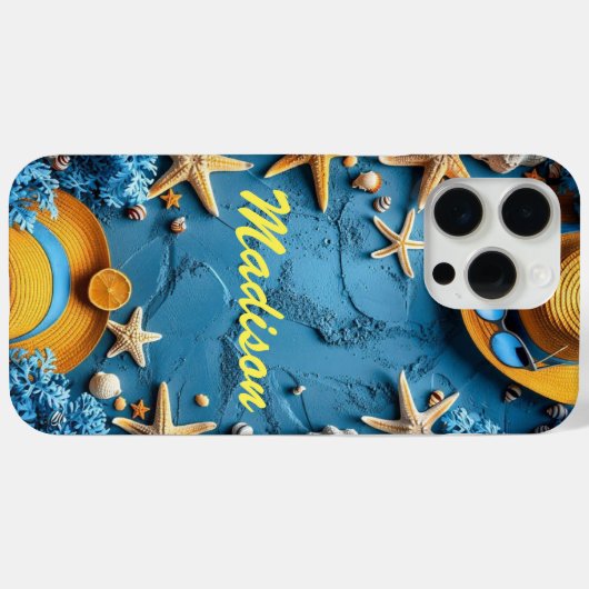 Personalisiert Beach Theme iPhone Case - Individue (Rückseite (Horizontal))