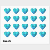 Personalisiert Beach Tiffany Ocean Blue Herz Herz-Aufkleber (Blatt)