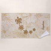 Personalisiert Beach Towel Name Sea Turtle Hawaii Strandtuch (Vorderseite)