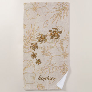 Personalisiert Beach Towel Name Sea Turtle Hawaii Strandtuch