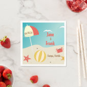 Personalisiert Beach Wedding Napkins Serviette (Beispiel)