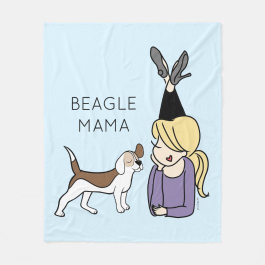 Personalisiert Beagle Mama Fleecedecke (Vorderseite)