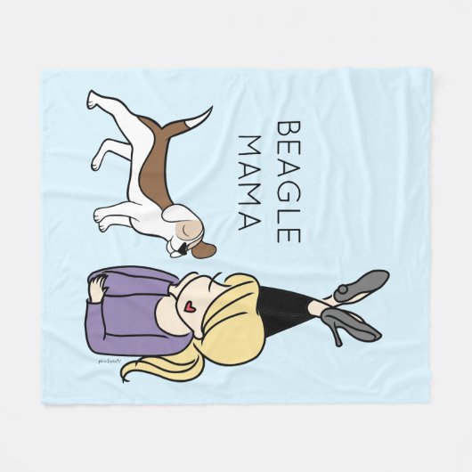 Personalisiert Beagle Mama  Fleecedecke (Vorderseite (Horizontal))
