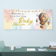 Personalisiert Bear Baby Dusche Begrüßungsbanner