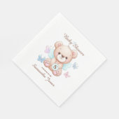 Personalisiert Bear Baby Shooting Paper Napkin Serviette (Ecke)
