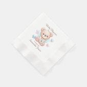 Personalisiert Bear Baby Shooting Paper Napkin Serviette (Ecke)