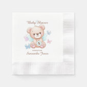 Personalisiert Bear Baby Shooting Paper Napkin Serviette (Vorderseite)