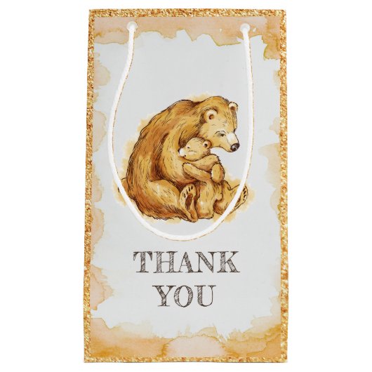 Personalisiert Bear Favor Happy Birthday Kleine Geschenktüte (Vorderseite)