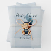 Personalisiert Bear Jean Baby Duschgeschenk Geschenkpapier Set (Beispiel)