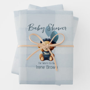 Personalisiert Bear Jean Baby Duschgeschenk Geschenkpapier Set