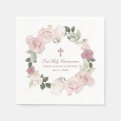 Personalisiert bearbeitbare Erste Heilige Kommune Serviette (Vorderseite)