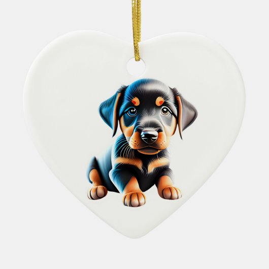 Personalisiert Beauceron Puppy Keramik Ornament (Vorne)