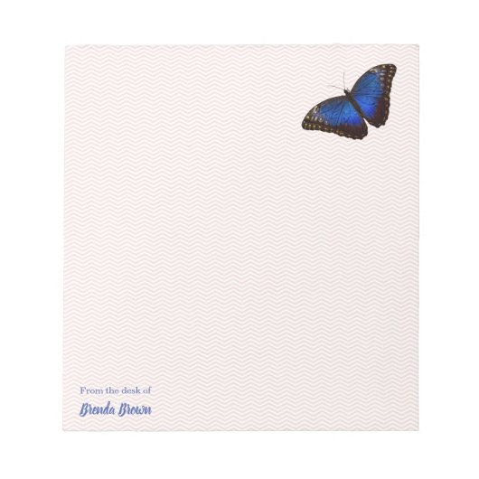Personalisiert Beautiful Blue Morpho Butterfly Notizblock (Vorderseite)