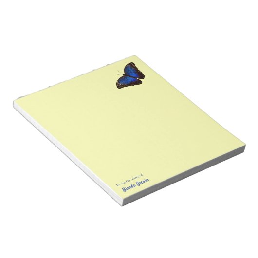 Personalisiert Beautiful Blue Morpho Butterfly Notizblock (angewinkelt)