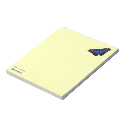 Personalisiert Beautiful Blue Morpho Butterfly Notizblock (Rotiert)