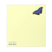 Personalisiert Beautiful Blue Morpho Butterfly Notizblock (Vorderseite)