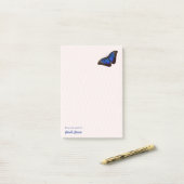 Personalisiert Beautiful Blue Morpho Butterfly Post-it Klebezettel (Auf Schreibtisch)
