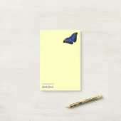 Personalisiert Beautiful Blue Morpho Butterfly Post-it Klebezettel (Auf Schreibtisch)