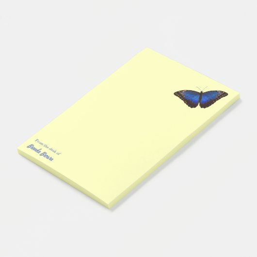 Personalisiert Beautiful Blue Morpho Butterfly Post-it Klebezettel (angewinkelt)