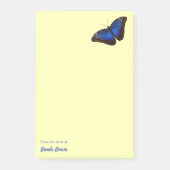 Personalisiert Beautiful Blue Morpho Butterfly Post-it Klebezettel (Vorderseite)