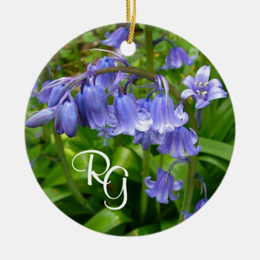 Personalisiert Beautiful Bluebell Keramik Ornament (Vorne)