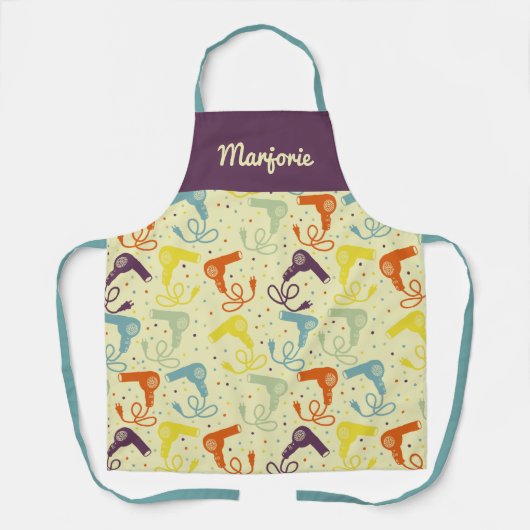 Personalisiert Beauty Parlor Salon Haartrockner Schürze (Vorderseite)