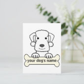 Personalisiert Bedlington Terrier Postkarte (Stehend Vorderseite)