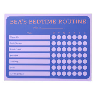 Personalisiert Bedtime 11" x 8,5" Notepad - 40 Sei Notizblock
