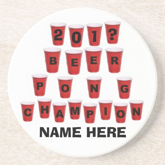 Personalisiert Beer Pong Champ Untersetzer (Vorne)