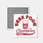 Personalisiert Beer Pong Champion Magnet (Vorderseite/Rückseite)