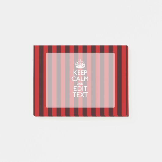 Personalisiert Behalten Beruhigen Sie die rot gest Post-it Klebezettel (Vorderseite)