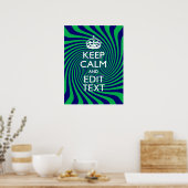 Personalisiert Behalten Calm Blue und Green mit ei Poster (Küche)