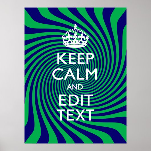 Personalisiert Behalten Calm Blue und Green mit ei Poster (Vorne)