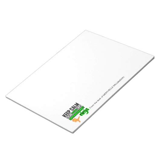 Personalisiert Behalten Calm EXCELlent SPREADSHEET Notizblock (angewinkelt)