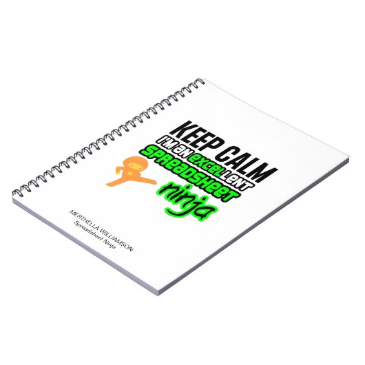 Personalisiert Behalten Calm EXCELlent SPREADSHEET Notizblock (Linke Seite)