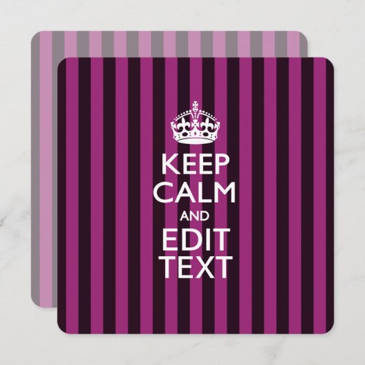 Personalisiert BEHALTEN CALM Ihren Text Fuchsia St (Vorne/Hinten)