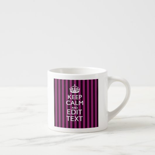 Personalisiert BEHALTEN CALM Ihren Text Fuchsia St Espressotasse (Rechts)