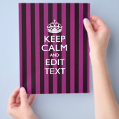 Personalisiert BEHALTEN CALM Ihren Text Fuchsia St Flyer (Hand)