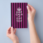 Personalisiert BEHALTEN CALM Ihren Text Fuchsia St Flyer (Handgriff)