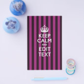 Personalisiert BEHALTEN CALM Ihren Text Fuchsia St Flyer (Einzeln)