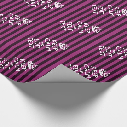 Personalisiert BEHALTEN CALM Ihren Text Fuchsia St Geschenkpapier (Ecke)