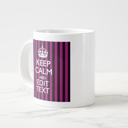 Personalisiert BEHALTEN CALM Ihren Text Fuchsia St Jumbo-Tasse (Vorderseite Links)