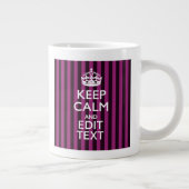 Personalisiert BEHALTEN CALM Ihren Text Fuchsia St Jumbo-Tasse (Rechts)