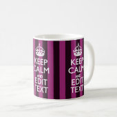 Personalisiert BEHALTEN CALM Ihren Text Fuchsia St Kaffeetasse (VorderseiteRechts)