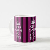 Personalisiert BEHALTEN CALM Ihren Text Fuchsia St Kaffeetasse (Vorderseite Links)
