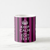 Personalisiert BEHALTEN CALM Ihren Text Fuchsia St Kaffeetasse (Mittel)