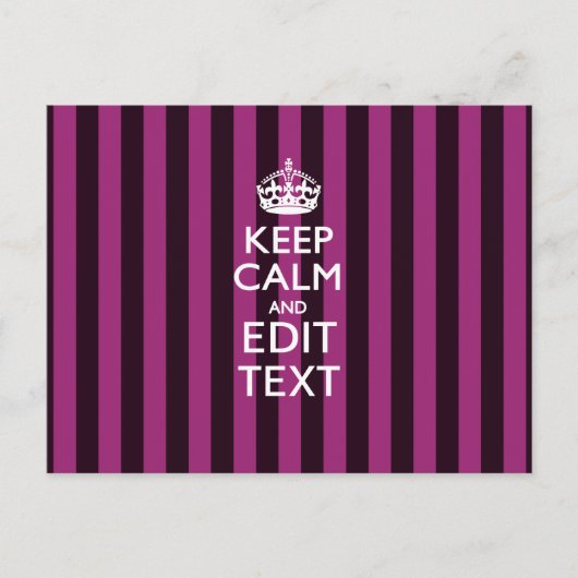 Personalisiert BEHALTEN CALM Ihren Text Fuchsia St Postkarte (Vorderseite)