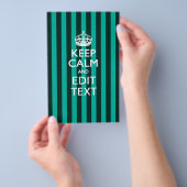 Personalisiert BEHALTEN CALM Ihren Text Türkisfarb Flyer (Handgriff)